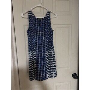 TART Woman's Blue, Black & White Sleeveless Dress - Size Small